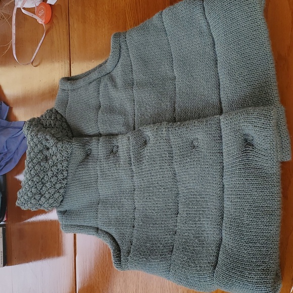 Manoush Sweater Vest Medium Sage Green Snap Closure - Picture 1 of 9